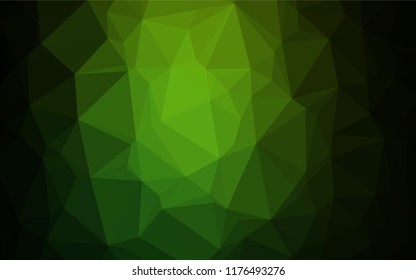 Light Green vector shining hexagonal pattern. Creative geometric illustration in Origami style with gradient. A completely new template for your business design.