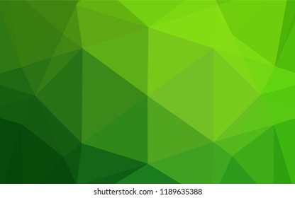 Light Green vector shining hexagonal pattern. Creative geometric illustration in Origami style with gradient. The template can be used as a background for cell phones.