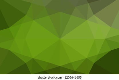 Light Green vector shining hexagonal pattern. Shining illustration, which consist of triangles. The template can be used as a background for cell phones.