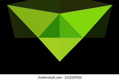 Light Green vector shining hexagonal template. Triangular geometric sample with gradient.  Brand new style for your business design.