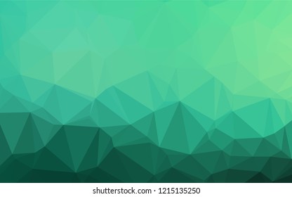 Light Green vector shining hexagonal template. Creative illustration in halftone style with gradient. Triangular pattern for your business design.