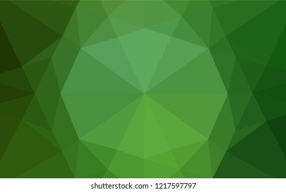Light Green vector shining hexagonal background. Creative geometric illustration in Origami style with gradient. A new texture for your design.