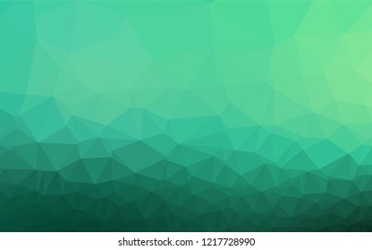 Light Green vector shining hexagonal template. Shining illustration, which consist of triangles. The template can be used as a background for cell phones.