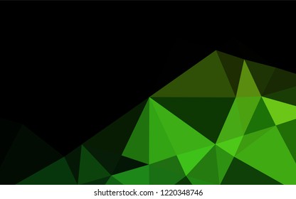 Light Green vector shining hexagonal background. A vague abstract illustration with gradient. Triangular pattern for your business design.