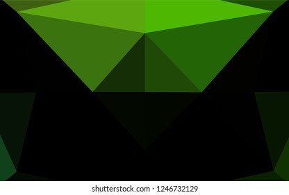 Light Green vector shining hexagonal background. Geometric illustration in Origami style with gradient.  Triangular pattern for your business design.