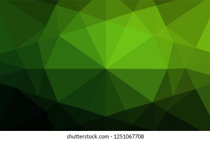 Light Green vector shining hexagonal pattern. Geometric illustration in Origami style with gradient.  Brand new style for your business design.