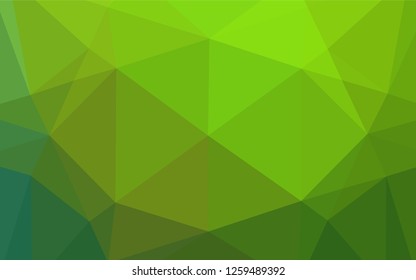 Light Green vector shining hexagonal template. Modern geometrical abstract illustration with gradient. Triangular pattern for your business design.