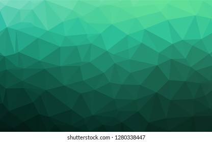 Light Green vector shining hexagonal template. Geometric illustration in Origami style with gradient.  Brand new style for your business design.