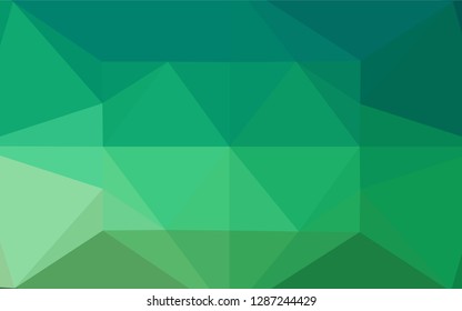 Light Green vector shining hexagonal pattern. Glitter abstract illustration with an elegant design. The best triangular design for your business.