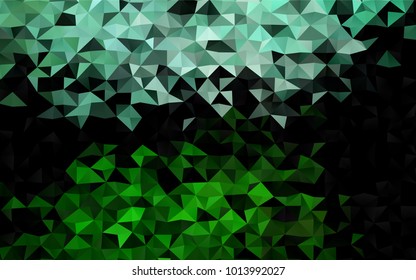 Light Green vector shining triangular background. Shining illustration, which consist of triangles. Brand-new design for your business.