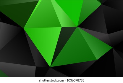 Light Green vector shining triangular template. Creative illustration in halftone style with gradient. Triangular pattern for your business design.