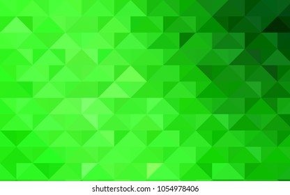 Light Green vector shining triangular background. A sample with polygonal shapes. Brand-new design for your business.