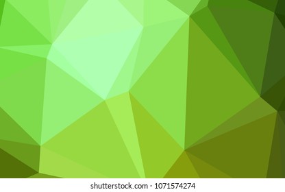 Light Green vector shining triangular backdrop. Triangular geometric sample with gradient.  The template for cell phone's backgrounds.