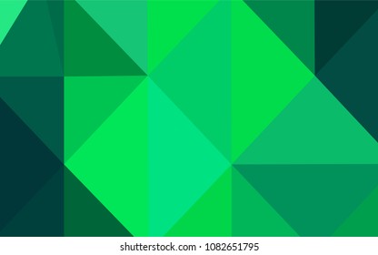 Light Green vector shining triangular cover. Creative illustration in halftone style with gradient. Triangular pattern for your business design.