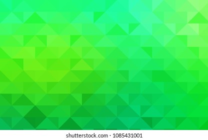 Light Green vector shining triangular background. A completely new color illustration in a vague style. Brand-new style for your business design.