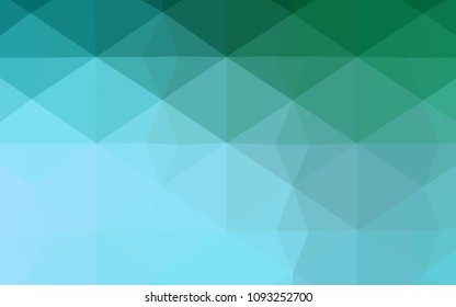 Light Green vector shining triangular backdrop. Colorful illustration in abstract style with triangles. Brand new design for your business.