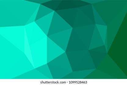 Light Green vector shining triangular cover. Polygonal abstract illustration with gradient. Textured pattern for your backgrounds.