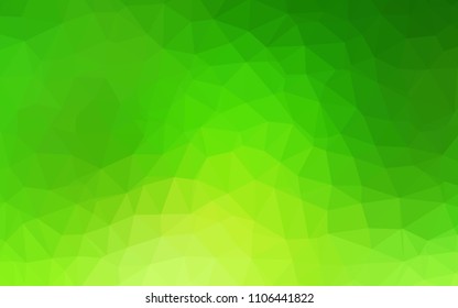 Light Green vector shining triangular layout. Creative geometric illustration in Origami style with gradient. Template for cell phone's backgrounds.