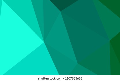 Light Green vector shining triangular cover. Colorful illustration in polygonal style with gradient. Textured pattern for your backgrounds.