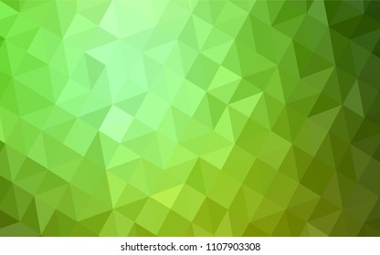 Light Green vector shining triangular backdrop. Triangular geometric sample with gradient.  Triangular pattern for your design.