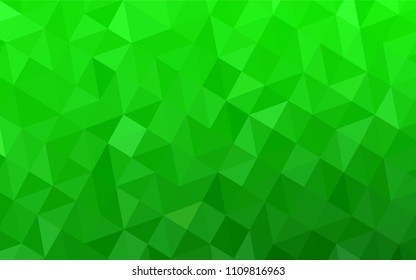 Light Green vector shining triangular layout. Shining polygonal illustration, which consist of triangles. Triangular pattern for your design.