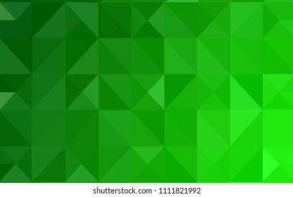 Light Green vector shining triangular cover. Shining polygonal illustration, which consist of triangles. The best triangular design for your business.