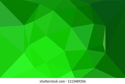 Light Green vector shining triangular cover. A completely new color illustration in a polygonal style. Polygonal design for your web site.