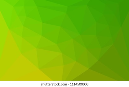 Light Green vector shining triangular cover with a heart in a centre. Polygonal abstract illustration with gradient. New template for your brand book.