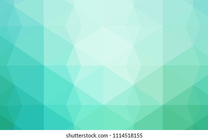 Light Green vector shining triangular backdrop. Shining colorful illustration with triangles. Brand new style for your business design.