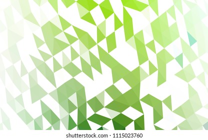Light Green vector shining triangular pattern. Shining colored illustration in a Brand new style. The polygonal design can be used for your web site.