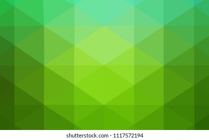 Light Green vector shining triangular layout. Elegant bright polygonal illustration with gradient. Triangular pattern for your business design.