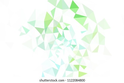 Light Green vector shining triangular cover. Geometric illustration in Origami style with gradient.  Textured pattern for your backgrounds.