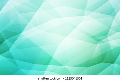 Light Green vector shining triangular backdrop. Colorful illustration in polygonal style with gradient. Template for cell phone's backgrounds.