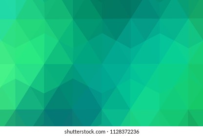 Light Green vector shining triangular backdrop. Glitter abstract illustration with an elegant triangles. Brand new style for your business design.