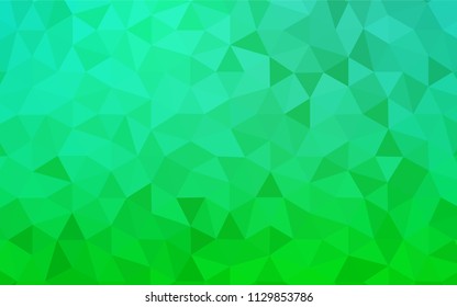 Light Green vector shining triangular layout. Creative illustration in halftone style with triangles. Triangular pattern for your design.