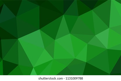 Light Green vector shining triangular backdrop. Shining colorful illustration with triangles. Completely new template for your banner.