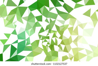 Light Green vector shining triangular backdrop. Colorful illustration in abstract style with triangles. Template for cell phone's backgrounds.