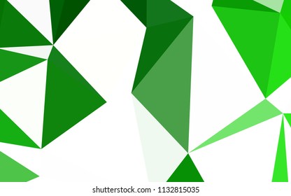 Light Green vector shining triangular backdrop. Modern abstract illustration with triangles. A new texture for your web site.