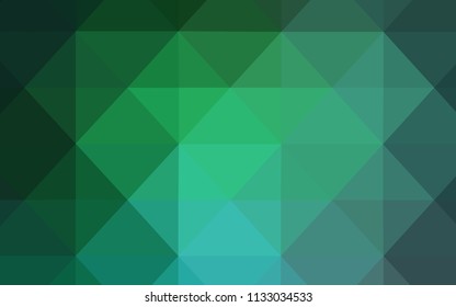 Light Green vector shining triangular cover. Colorful illustration in abstract style with triangles. A completely new design for your leaflet.