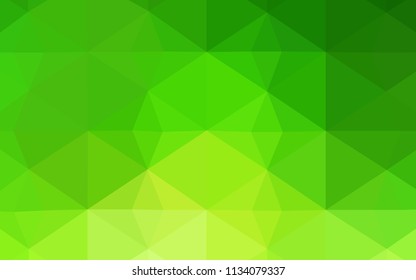 Light Green vector shining triangular cover. Creative geometric illustration in Origami style with gradient. Triangular pattern for your business design.