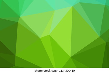 Light Green vector shining triangular backdrop. Colorful illustration in abstract style with gradient. The polygonal design can be used for your web site.