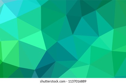 Light Green vector shining triangular layout. Colorful illustration in polygonal style with gradient. Template for cell phone's backgrounds.