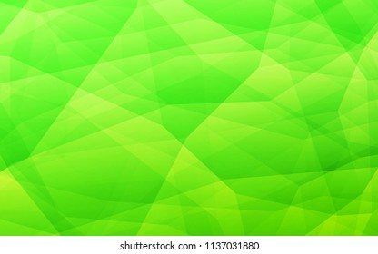 Light Green vector shining triangular backdrop. Colorful illustration in polygonal style with gradient. Template for cell phone's backgrounds.