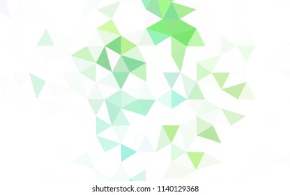 Light Green vector shining triangular backdrop. Colorful illustration in abstract style with triangles. Textured pattern for your backgrounds.