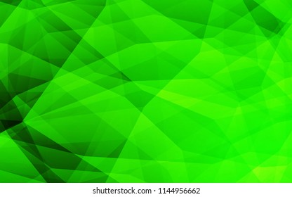Light Green vector shining triangular layout. Colorful abstract illustration with triangles. Template for cell phone's backgrounds.