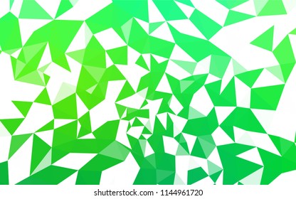 Light Green vector shining triangular layout. Colorful illustration in abstract style with triangles. Pattern for a brand book's backdrop.