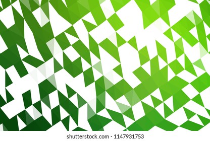 Light Green vector shining triangular pattern. Creative geometric illustration in Origami style with gradient. The template can be used as a background for cell phones.