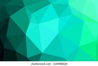 Light Green vector shining triangular backdrop. Creative geometric illustration in Origami style with gradient. Triangular pattern for your design.