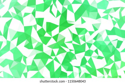 Light Green vector shining triangular layout. Geometric illustration in Origami style with gradient.  Best triangular design for your business.