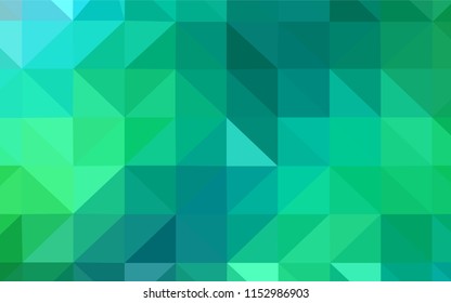 Light Green vector shining triangular cover. Colorful illustration in polygonal style with gradient. Triangular pattern for your design.
